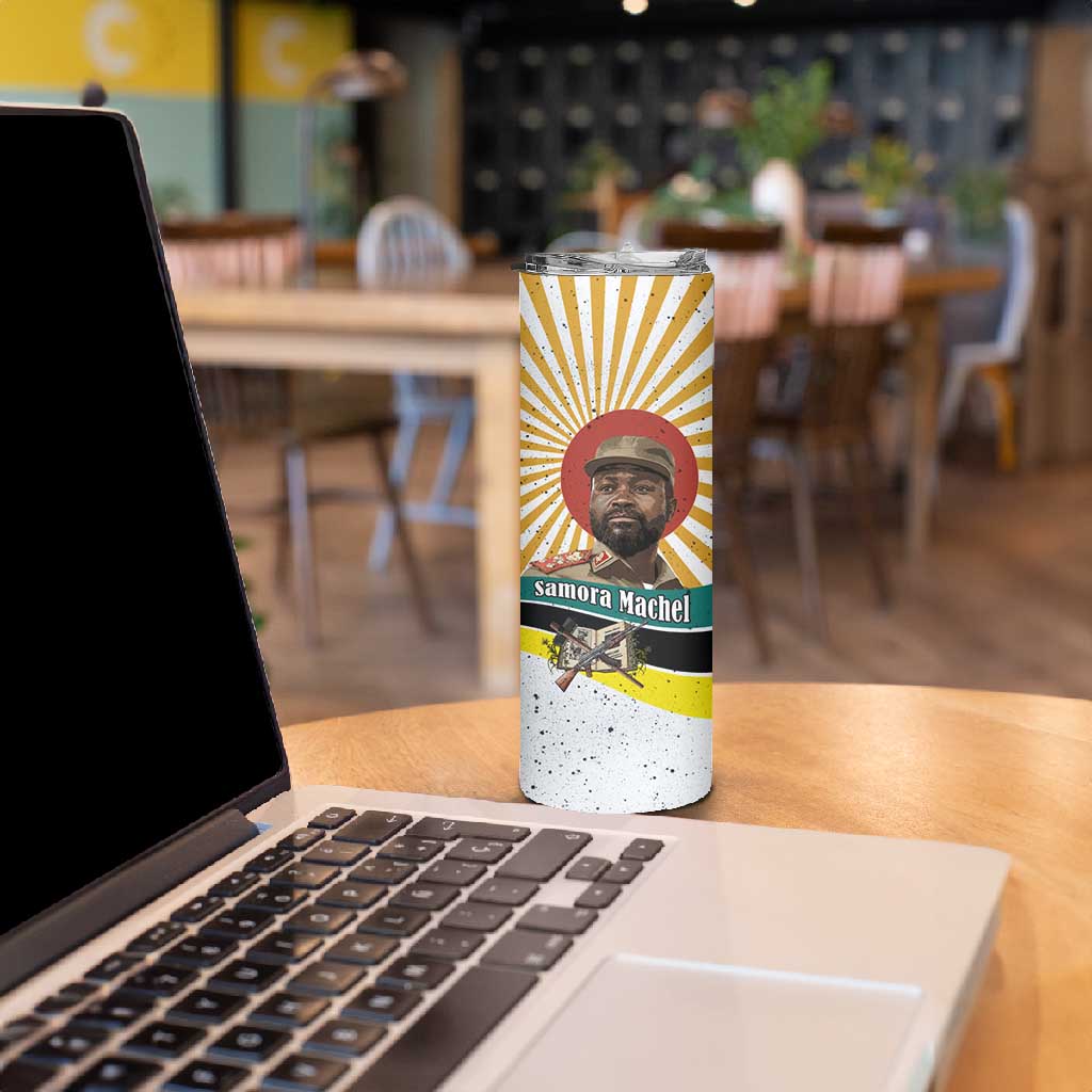 Samora Machel Skinny Tumbler Radiant Sunburst Bold Anti-Colonial Quote Mozambique Liberation - African Revolutionary Art - African Pride