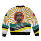 Samora Machel Sleeve Zip Bomber Jacket Radiant Sunburst Bold Anti-Colonial Quote Mozambique Liberation - African Revolutionary Art - African Pride