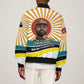 Samora Machel Sleeve Zip Bomber Jacket Radiant Sunburst Bold Anti-Colonial Quote Mozambique Liberation - African Revolutionary Art - African Pride