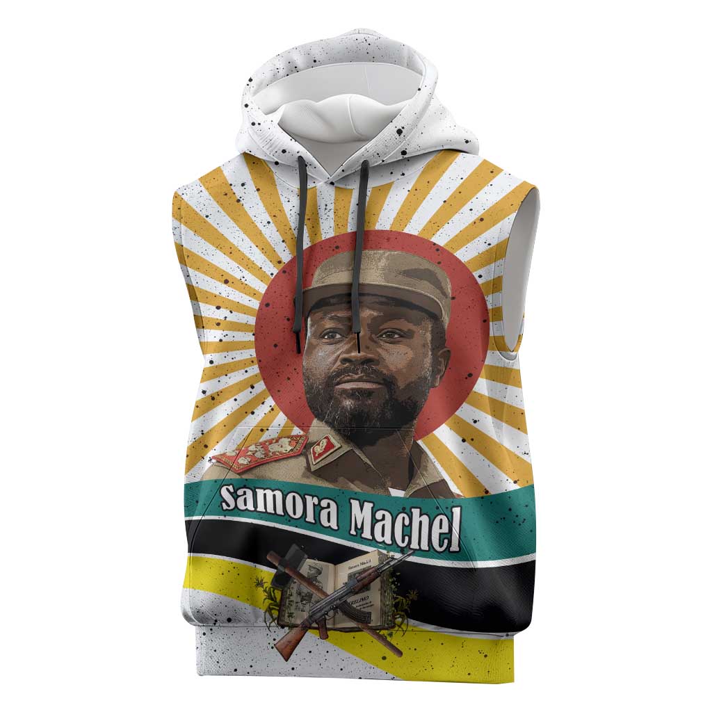 Samora Machel Sleeveless Hoodie Radiant Sunburst Bold Anti-Colonial Quote Mozambique Liberation - African Revolutionary Art - African Pride