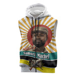 Samora Machel Sleeveless Zip Hoodie Radiant Sunburst Bold Anti-Colonial Quote Mozambique Liberation - African Revolutionary Art - African Pride