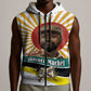 Samora Machel Sleeveless Zip Hoodie Radiant Sunburst Bold Anti-Colonial Quote Mozambique Liberation - African Revolutionary Art - African Pride