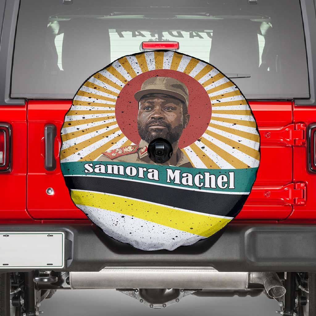 Samora Machel Spare Tire Cover Radiant Sunburst Bold Anti-Colonial Quote Mozambique Liberation - African Revolutionary Art - African Pride