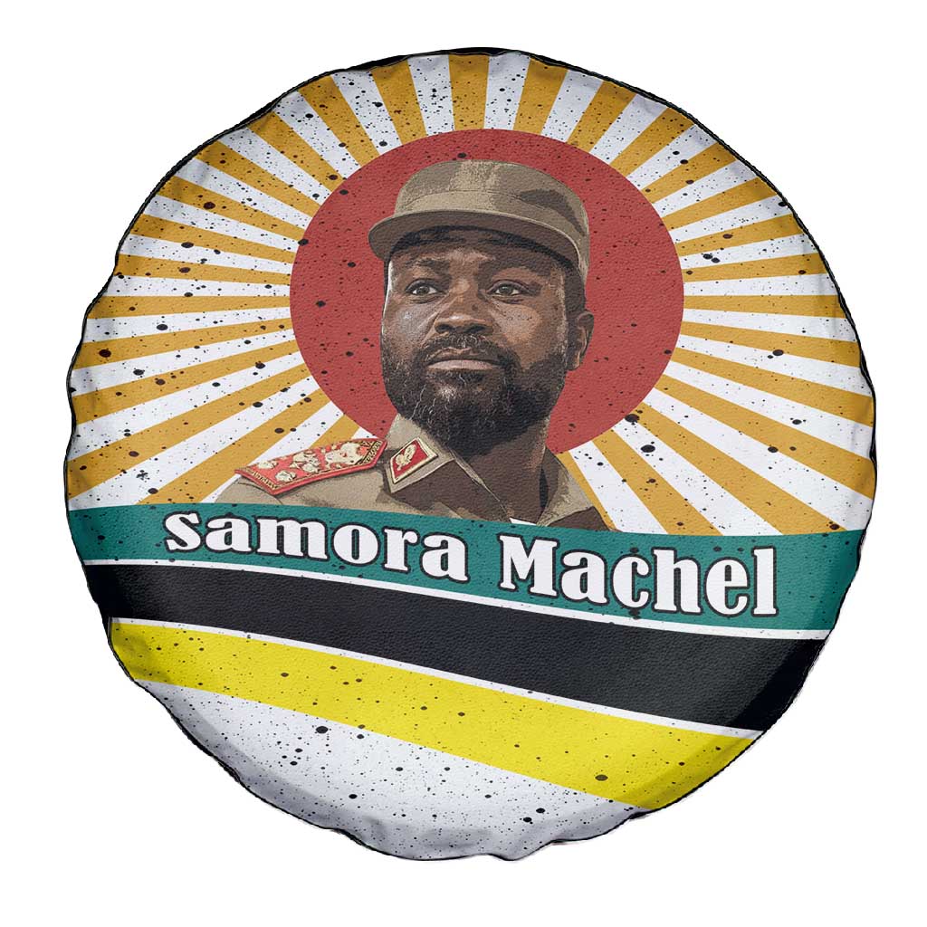 Samora Machel Spare Tire Cover Radiant Sunburst Bold Anti-Colonial Quote Mozambique Liberation - African Revolutionary Art - African Pride