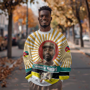 Samora Machel Sweatshirt Radiant Sunburst Bold Anti-Colonial Quote Mozambique Liberation - African Revolutionary Art - African Pride