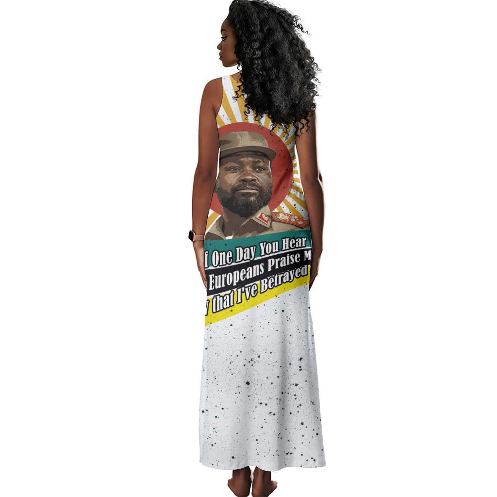 Samora Machel Tank Maxi Dress Radiant Sunburst Bold Anti-Colonial Quote Mozambique Liberation - African Revolutionary Art - African Pride