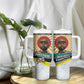 Samora Machel Tumbler With Handle Radiant Sunburst Bold Anti-Colonial Quote Mozambique Liberation - African Revolutionary Art - African Pride