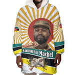Samora Machel Wearable Blanket Hoodie Radiant Sunburst Bold Anti-Colonial Quote Mozambique Liberation - African Revolutionary Art - African Pride