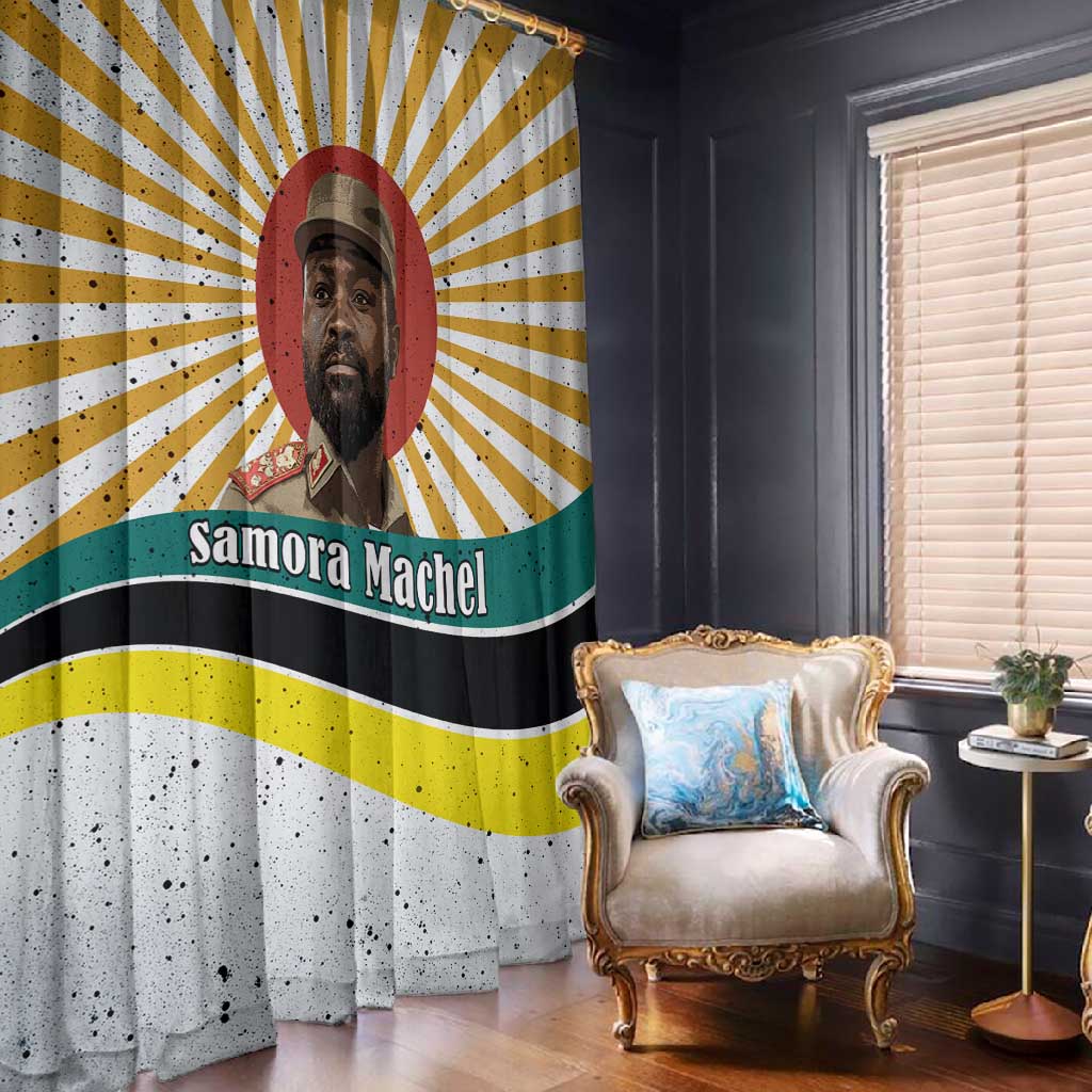 Samora Machel Window Curtain Radiant Sunburst Bold Anti-Colonial Quote Mozambique Liberation - African Revolutionary Art - African Pride