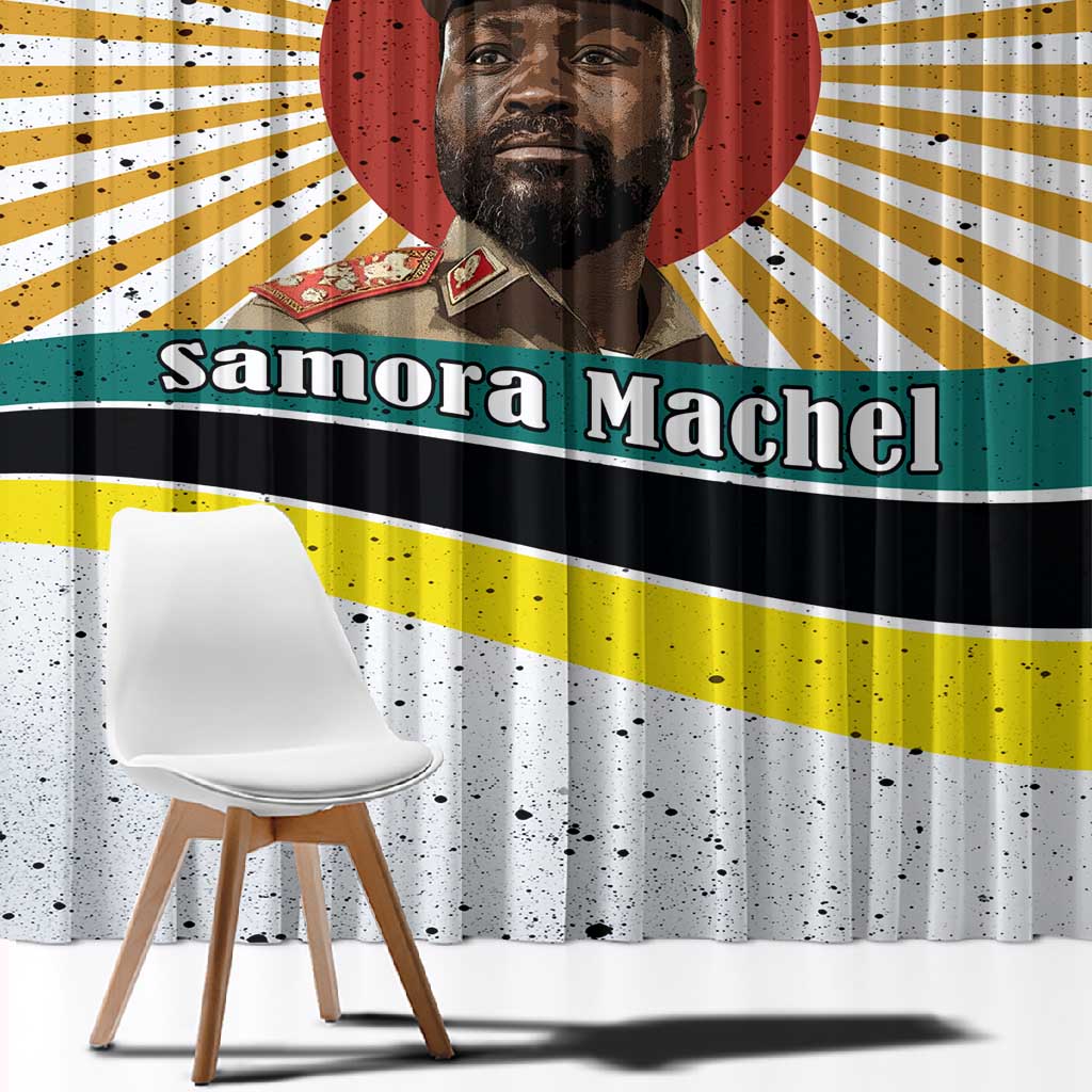 Samora Machel Window Curtain Radiant Sunburst Bold Anti-Colonial Quote Mozambique Liberation - African Revolutionary Art - African Pride