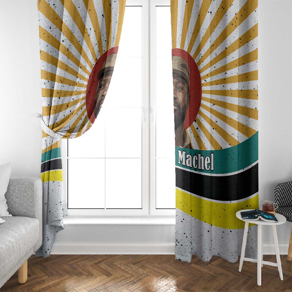 Samora Machel Window Curtain Radiant Sunburst Bold Anti-Colonial Quote Mozambique Liberation - African Revolutionary Art - African Pride