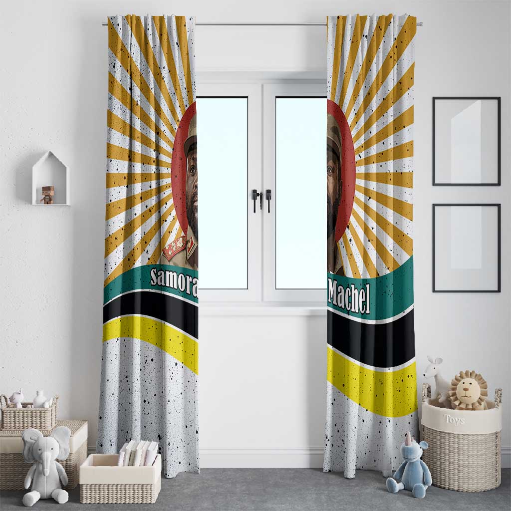 Samora Machel Window Curtain Radiant Sunburst Bold Anti-Colonial Quote Mozambique Liberation - African Revolutionary Art - African Pride