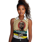 Samora Machel Women Sleeveless Polo Shirt Radiant Sunburst Bold Anti-Colonial Quote Mozambique Liberation - African Revolutionary Art - African Pride