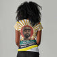 Samora Machel Women V-Neck T-Shirt Radiant Sunburst Bold Anti-Colonial Quote Mozambique Liberation - African Revolutionary Art - African Pride