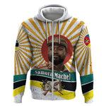 Samora Machel Zip Hoodie Radiant Sunburst Bold Anti-Colonial Quote Mozambique Liberation - African Revolutionary Art - African Pride