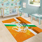Personalized Ivory Coast Football Area Rug Elephant Mascot Flag - Comic Style Graphic