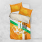 Personalized Ivory Coast Football Bedding Set Elephant Mascot Flag - Comic Style Graphic