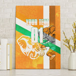 Personalized Ivory Coast Football Canvas Wall Art Elephant Mascot Flag - Comic Style Graphic