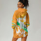 Personalized Ivory Coast Football Hoodie Dress Elephant Mascot Flag - Comic Style Graphic