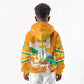 Personalized Ivory Coast Football Kid Hoodie Elephant Mascot Flag - Comic Style Graphic