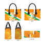 Personalized Ivory Coast Football Leather Bag Elephant Mascot Flag - Comic Style Graphic
