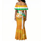 Personalized Ivory Coast Football Mermaid Dress Elephant Mascot Flag - Comic Style Graphic