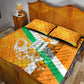 Personalized Ivory Coast Football Quilt Bed Set Elephant Mascot Flag - Comic Style Graphic
