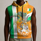 Personalized Ivory Coast Football Sleeveless Hoodie Elephant Mascot Flag - Comic Style Graphic