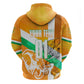 Personalized Ivory Coast Football Zip Hoodie Elephant Mascot Flag - Comic Style Graphic