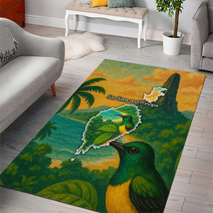 Sao Tome and Principe Area Rug Tropical Island Bird and Cocoa Forest - African Pride