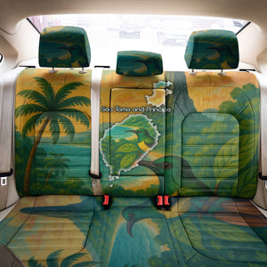 Sao Tome and Principe Back Car Seat Cover Tropical Island Bird and Cocoa Forest - African Pride