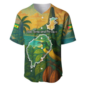 Sao Tome and Principe Baseball Jersey Tropical Island Bird and Cocoa Forest - African Pride