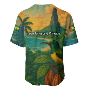 Sao Tome and Principe Baseball Jersey Tropical Island Bird and Cocoa Forest - African Pride