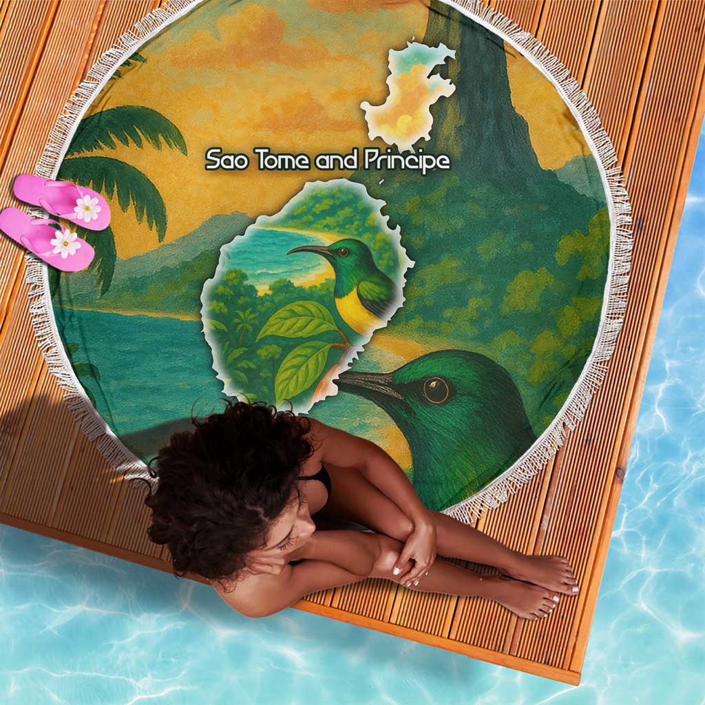 Sao Tome and Principe Beach Blanket Tropical Island Bird and Cocoa Forest - African Pride