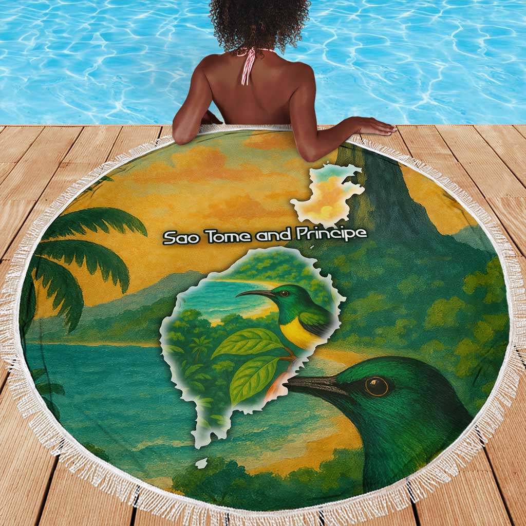 Sao Tome and Principe Beach Blanket Tropical Island Bird and Cocoa Forest - African Pride