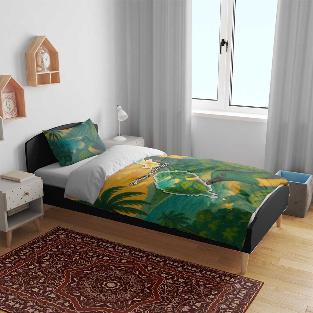Sao Tome and Principe Bedding Set Tropical Island Bird and Cocoa Forest - African Pride