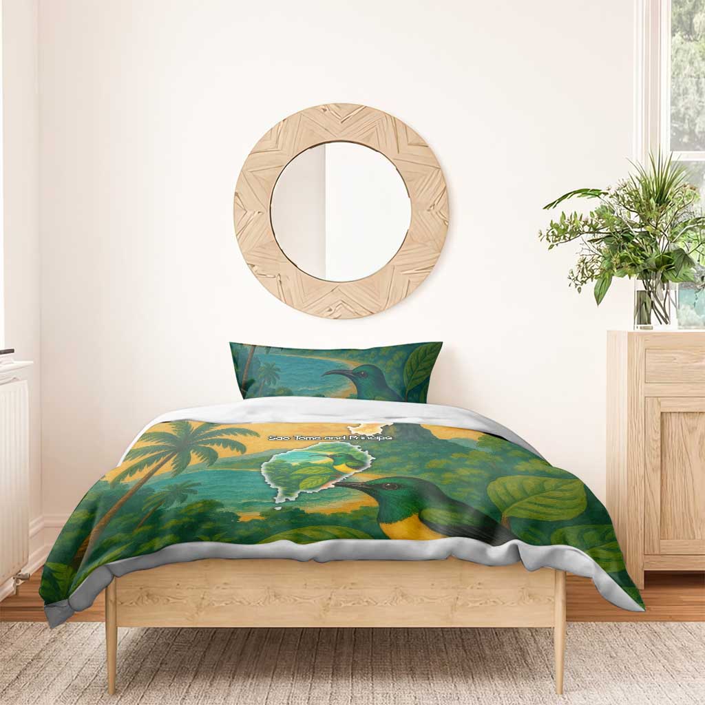 Sao Tome and Principe Bedding Set Tropical Island Bird and Cocoa Forest - African Pride