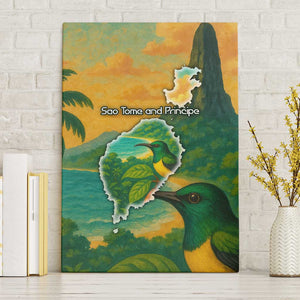 Sao Tome and Principe Canvas Wall Art Tropical Island Bird and Cocoa Forest - African Pride