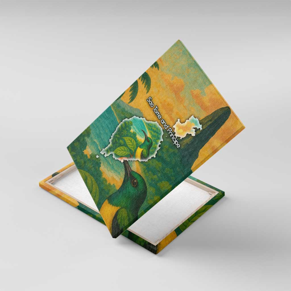 Sao Tome and Principe Canvas Wall Art Tropical Island Bird and Cocoa Forest - African Pride