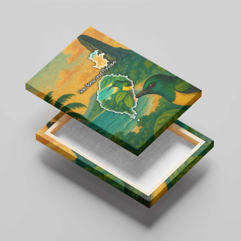Sao Tome and Principe Canvas Wall Art Tropical Island Bird and Cocoa Forest - African Pride
