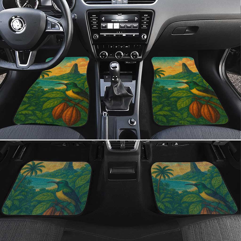 Sao Tome and Principe Car Mats Tropical Island Bird and Cocoa Forest - African Pride