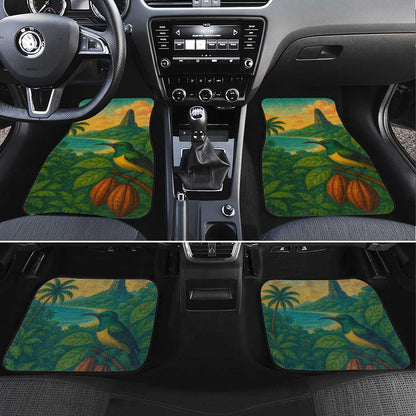 Sao Tome and Principe Car Mats Tropical Island Bird and Cocoa Forest - African Pride