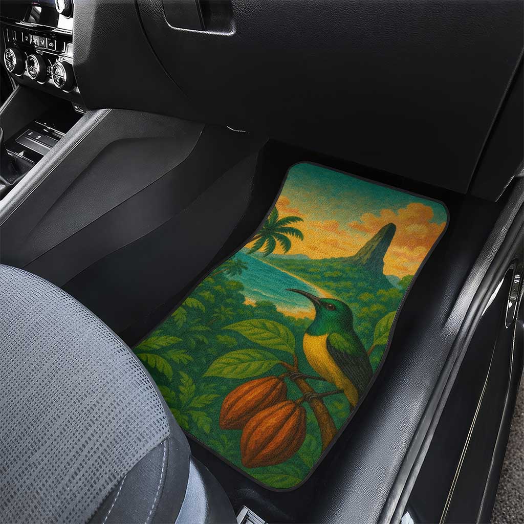 Sao Tome and Principe Car Mats Tropical Island Bird and Cocoa Forest - African Pride
