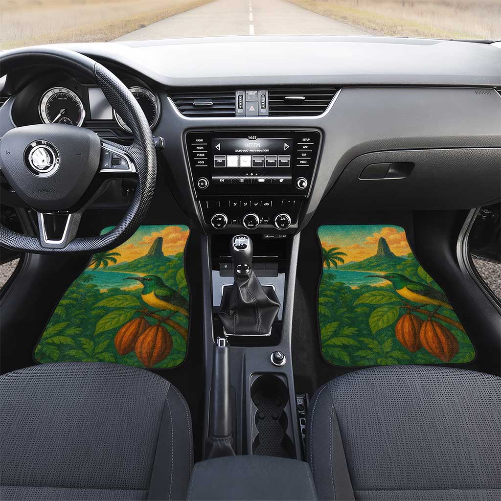 Sao Tome and Principe Car Mats Tropical Island Bird and Cocoa Forest - African Pride