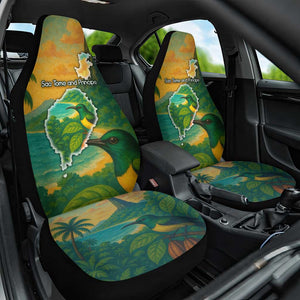 Sao Tome and Principe Car Seat Cover Tropical Island Bird and Cocoa Forest - African Pride