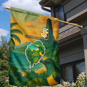 Sao Tome and Principe Garden Flag Tropical Island Bird and Cocoa Forest - African Pride
