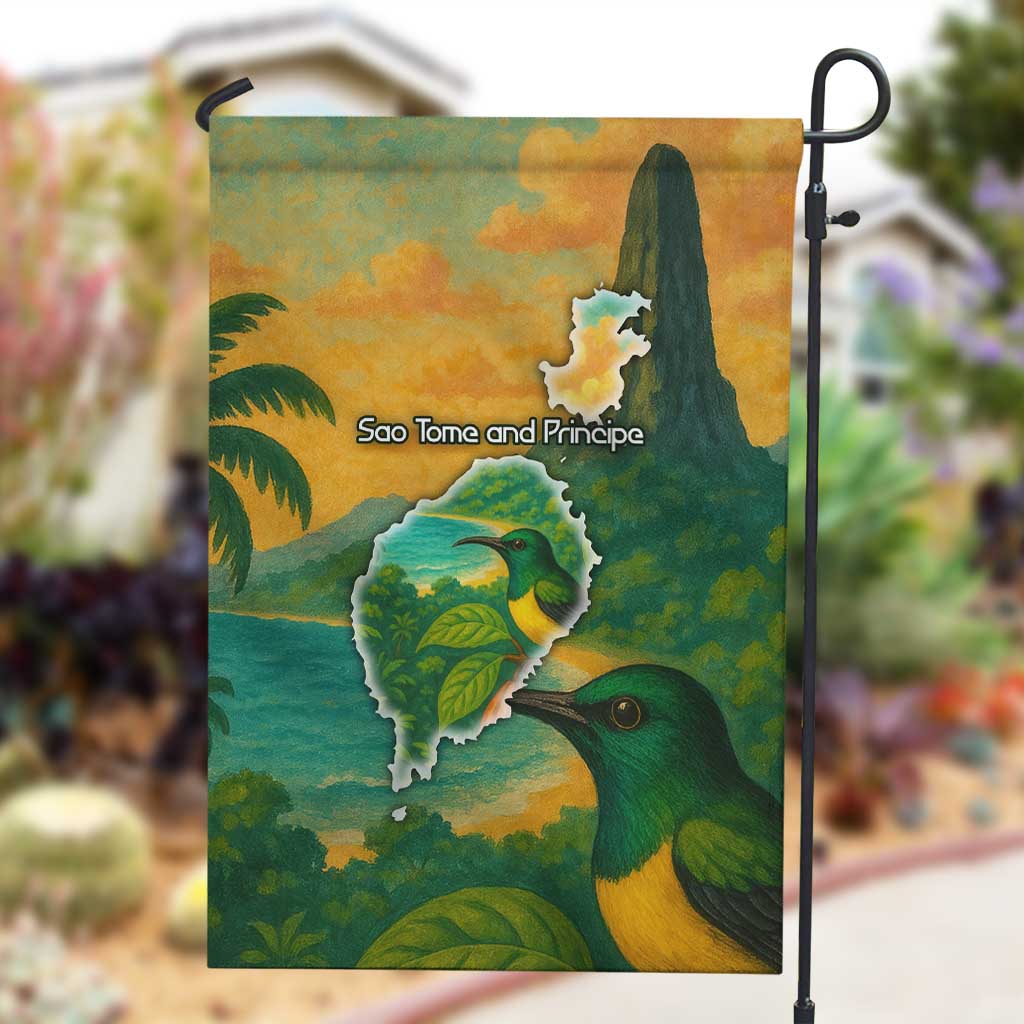 Sao Tome and Principe Garden Flag Tropical Island Bird and Cocoa Forest - African Pride