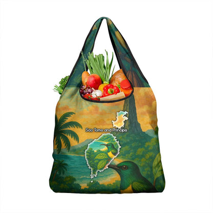 Sao Tome and Principe Grocery Bag Tropical Island Bird and Cocoa Forest - African Pride