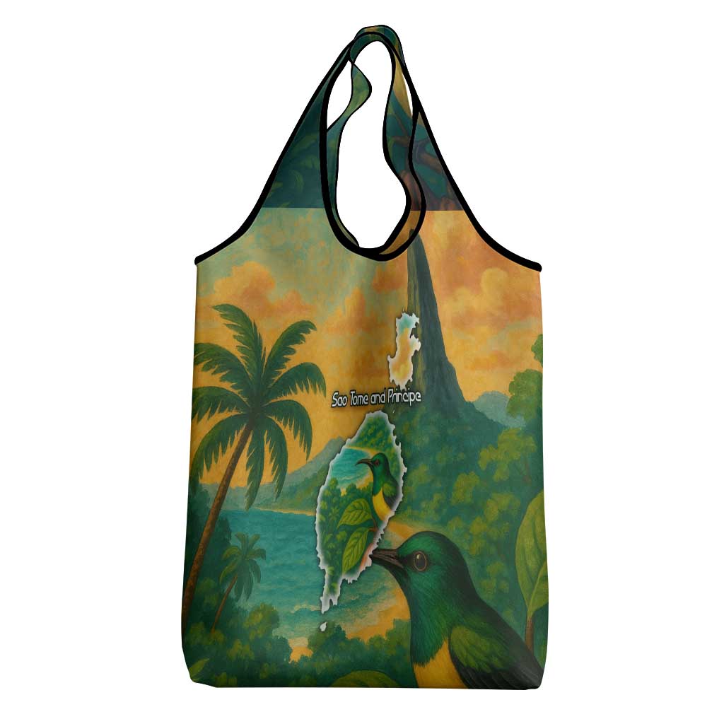 Sao Tome and Principe Grocery Bag Tropical Island Bird and Cocoa Forest - African Pride