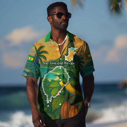 Sao Tome and Principe Hawaiian Shirt Tropical Island Bird and Cocoa Forest - African Pride